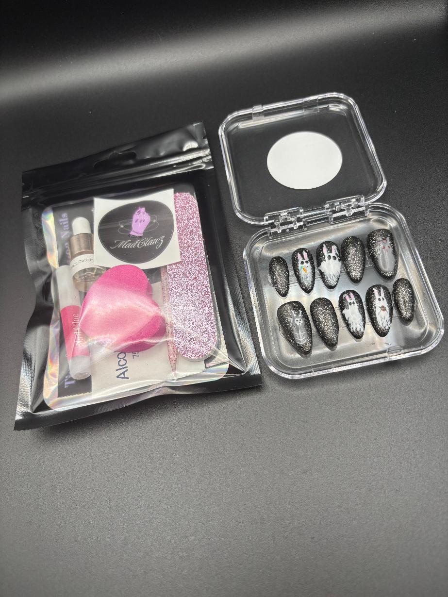 Medium-Length Almond Spooky Easter/Halloween Edition Set (Size Small)