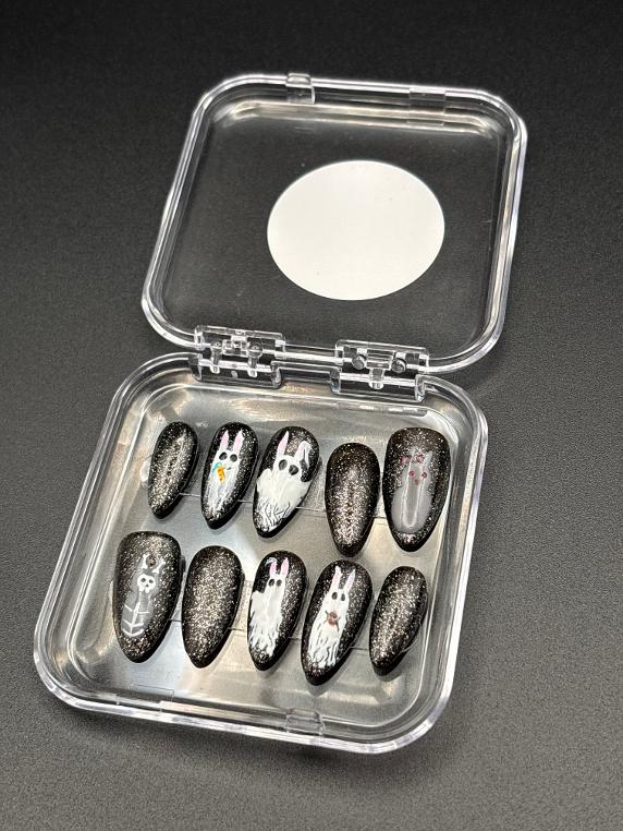 Medium-Length Almond Spooky Easter/Halloween Edition Set (Size Small)