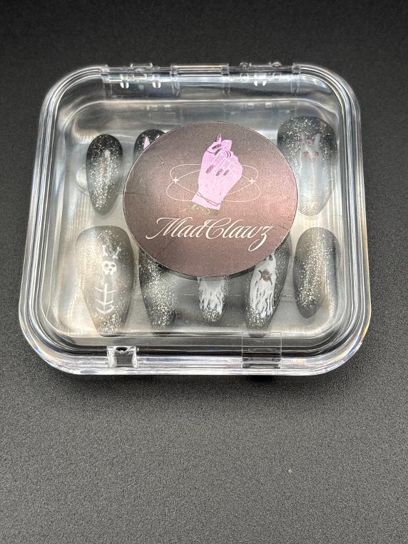 Medium-Length Almond Spooky Easter/Halloween Edition Set (Size Small)